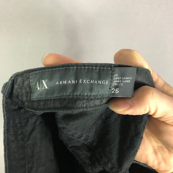 A/X Armani Exchange Black Texture Super Skinny Jean Size 26 - Picture 7 of 8